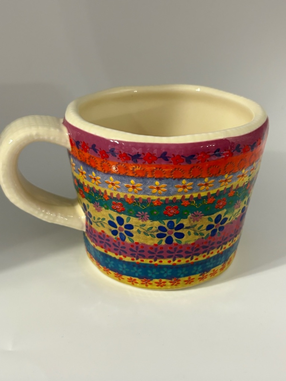 Natural Life Peek-A-Boo Coffee Cup Mug Boho Hippe Cottage Core 10oz
